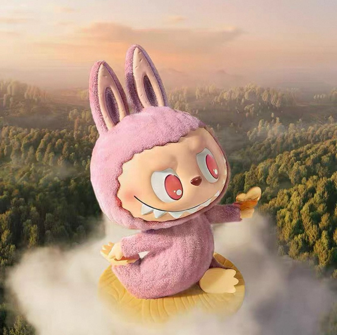 Labubu Lazy Yoga Plush Doll | Kawaii Macaron Blind Box Toy | The Monsters Series Collectible Figure | Unique Relaxation Gift for Anime Fans