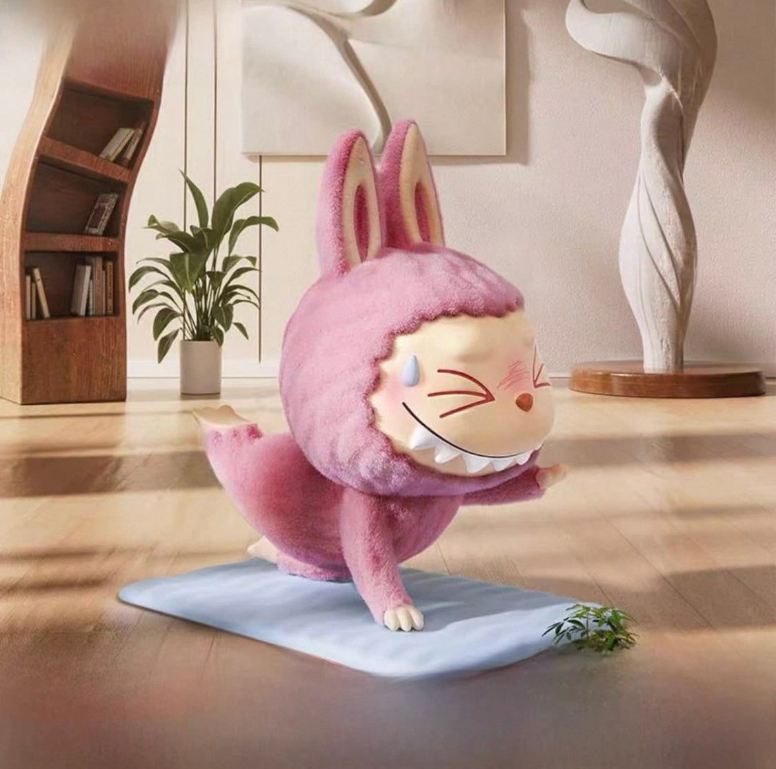 Labubu Lazy Yoga Plush Doll | Kawaii Macaron Blind Box Toy | The Monsters Series Collectible Figure | Unique Relaxation Gift for Anime Fans