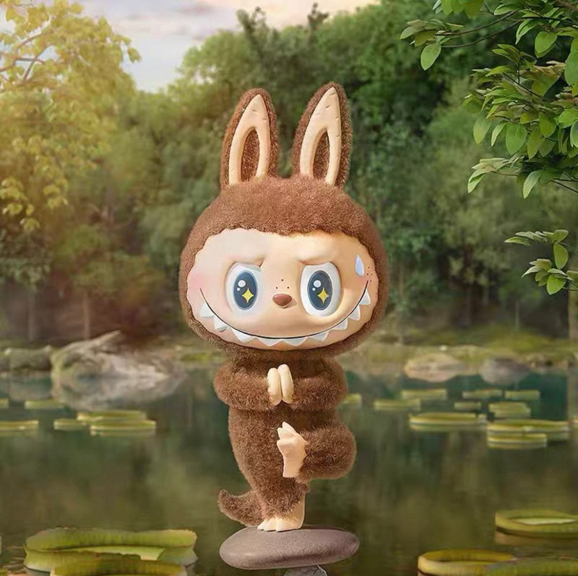 Labubu Lazy Yoga Plush Doll | Kawaii Macaron Blind Box Toy | The Monsters Series Collectible Figure | Unique Relaxation Gift for Anime Fans